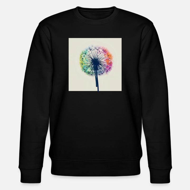 Bunter Pusteblumen-Aquarell - Stanley/Stella Unisex Bio-Sweatshirt CHANGER  - Schwarz