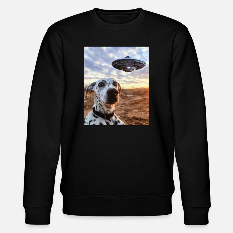 Dalmatiner Selfie UFO - Stanley/Stella Unisex Bio-Sweatshirt CHANGER - Schwarz