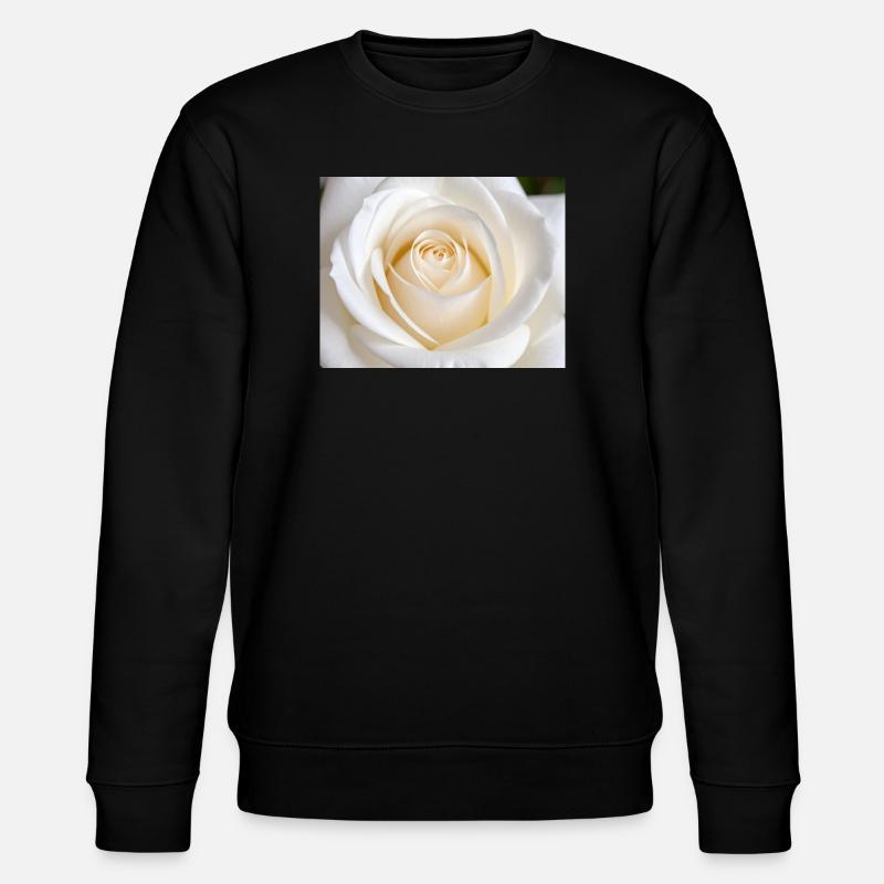 Rose Blanche Épurée pour Impression - Sweat bio CHANGER Stanley/Stella Unisexe - noir