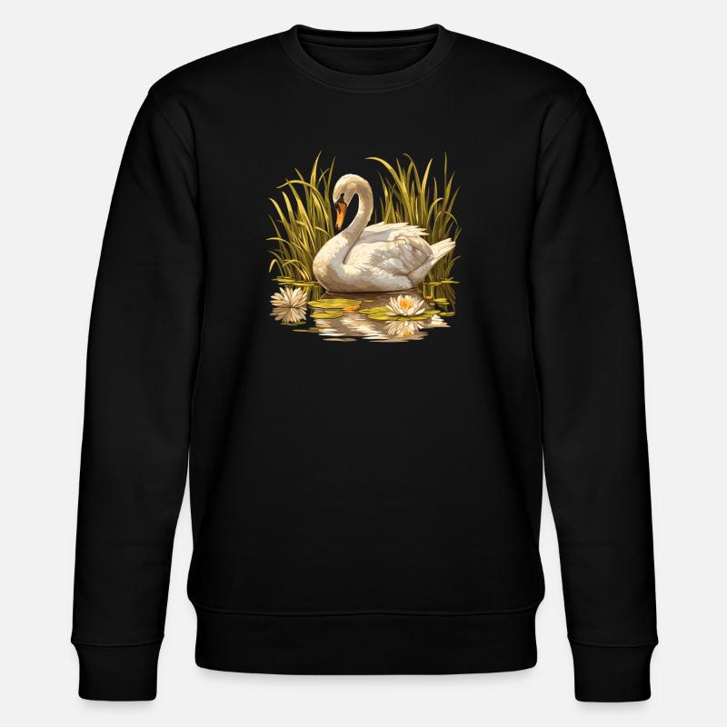 Schwäne Schwan - Stanley/Stella Unisex Bio-Sweatshirt CHANGER - Schwarz