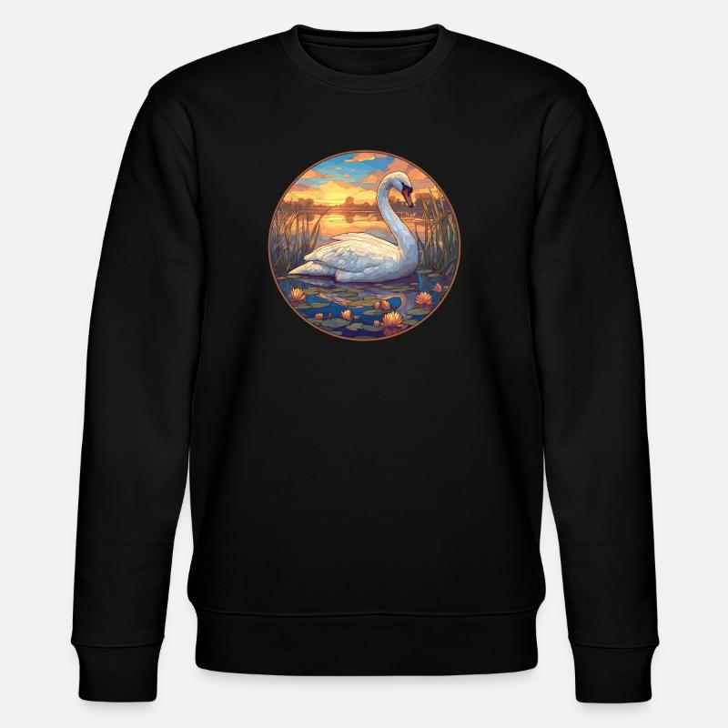 Schwäne Schwan - Stanley/Stella Unisex Bio-Sweatshirt CHANGER  - Schwarz