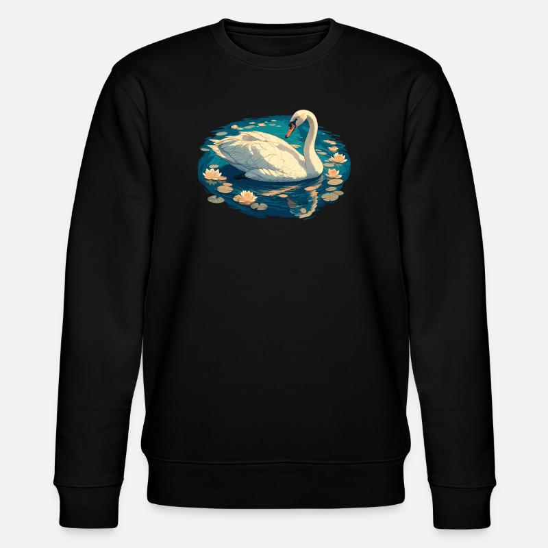 Schwäne Schwan - Stanley/Stella Unisex Bio-Sweatshirt CHANGER  - Schwarz