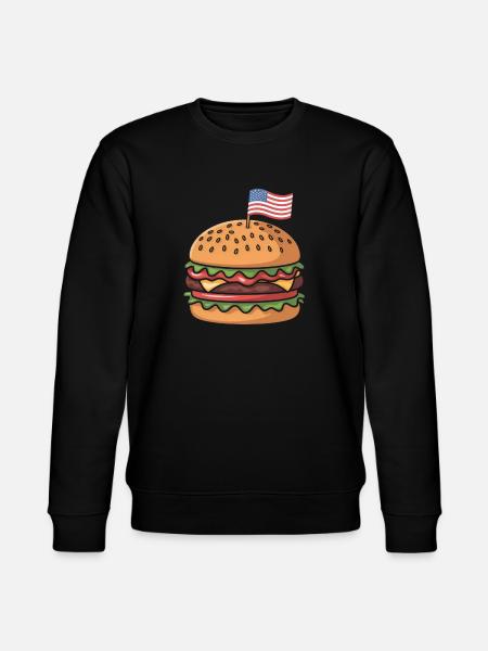 Cheeseburger Patriotic Independence Day 4th of - Stanley/Stella CHANGER Unisex Organic Sweatshirt - black