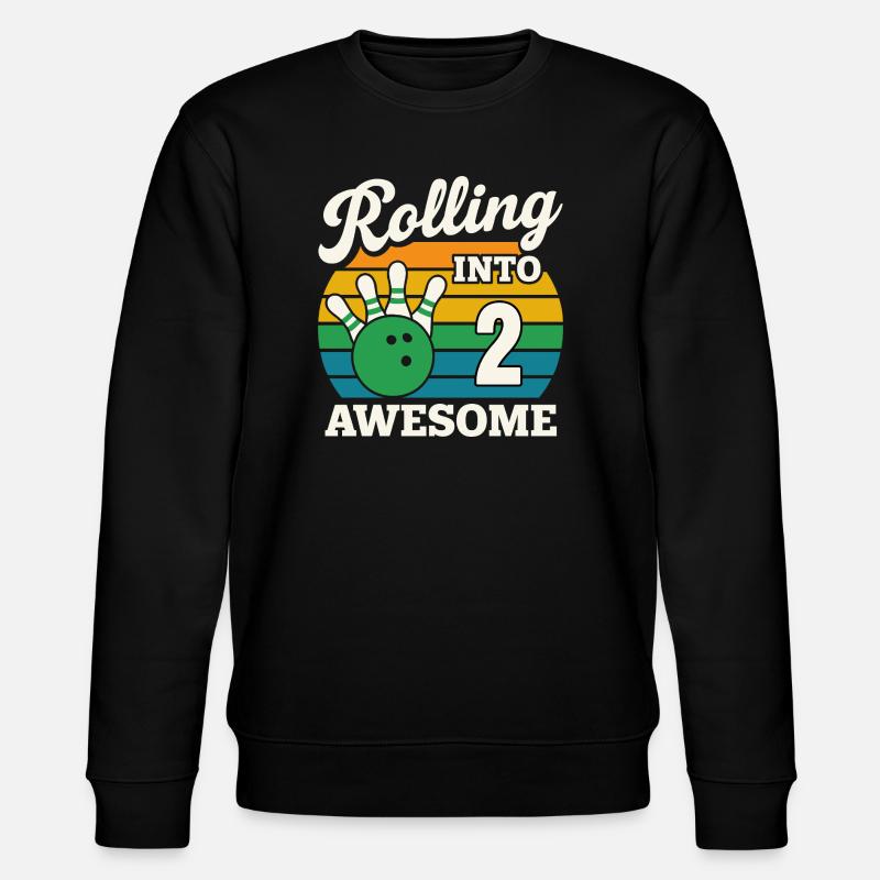 Rolling Into 2 mit Bowlingkugel - Stanley/Stella Unisex Bio-Sweatshirt CHANGER  - Schwarz