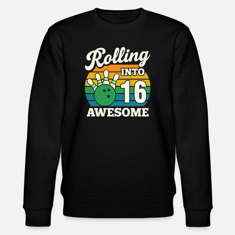 Rolling into 16 Birthday Celebration - Stanley/Stella CHANGER Unisex Organic Sweatshirt - black