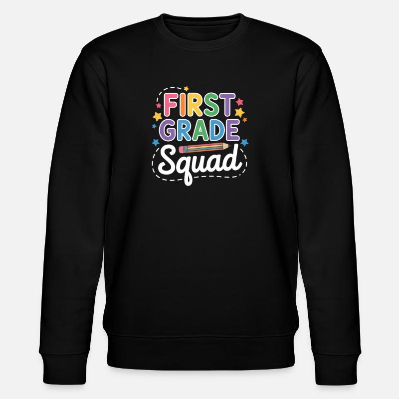 First Grade Squad Back To School - Stanley/Stella Unisex Bio-Sweatshirt CHANGER  - Schwarz