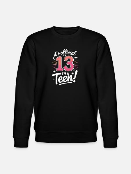 13th birthday teenager gift - Stanley/Stella CHANGER Unisex Organic Sweatshirt - black