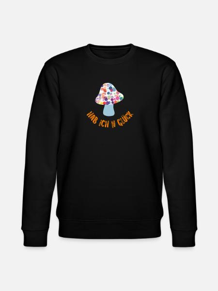 Lucky Guy Autumn Luck Mushroom Cool Sayings Blobs - Stanley/Stella CHANGER Unisex Organic Sweatshirt - black