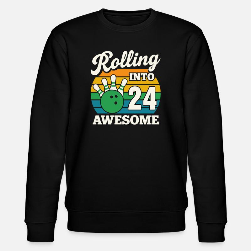 Retro Bowling 24th Birthday Design - Stanley/Stella CHANGER Unisex Organic Sweatshirt - black