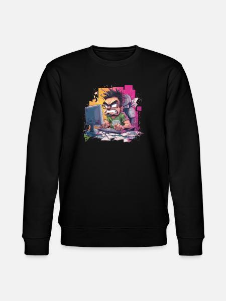 Gamer Rage – Wenn der Controller fliegt - Stanley/Stella Unisex Bio-Sweatshirt CHANGER  - Schwarz