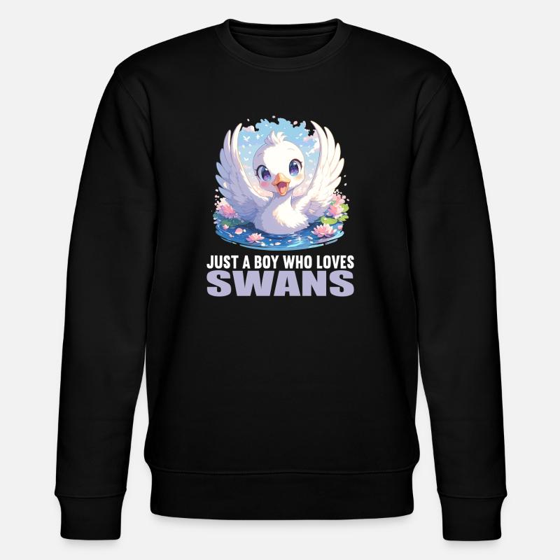 Schwäne Schwan - Stanley/Stella Unisex Bio-Sweatshirt CHANGER  - Schwarz