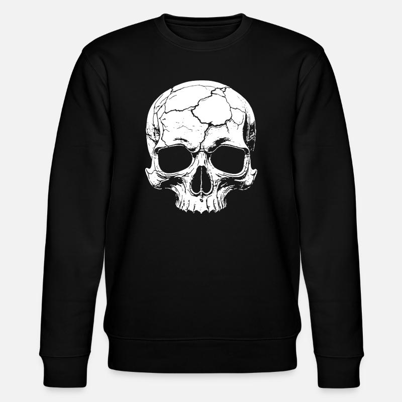 Abstract skull with cracks - Stanley/Stella CHANGER Unisex Organic Sweatshirt - black