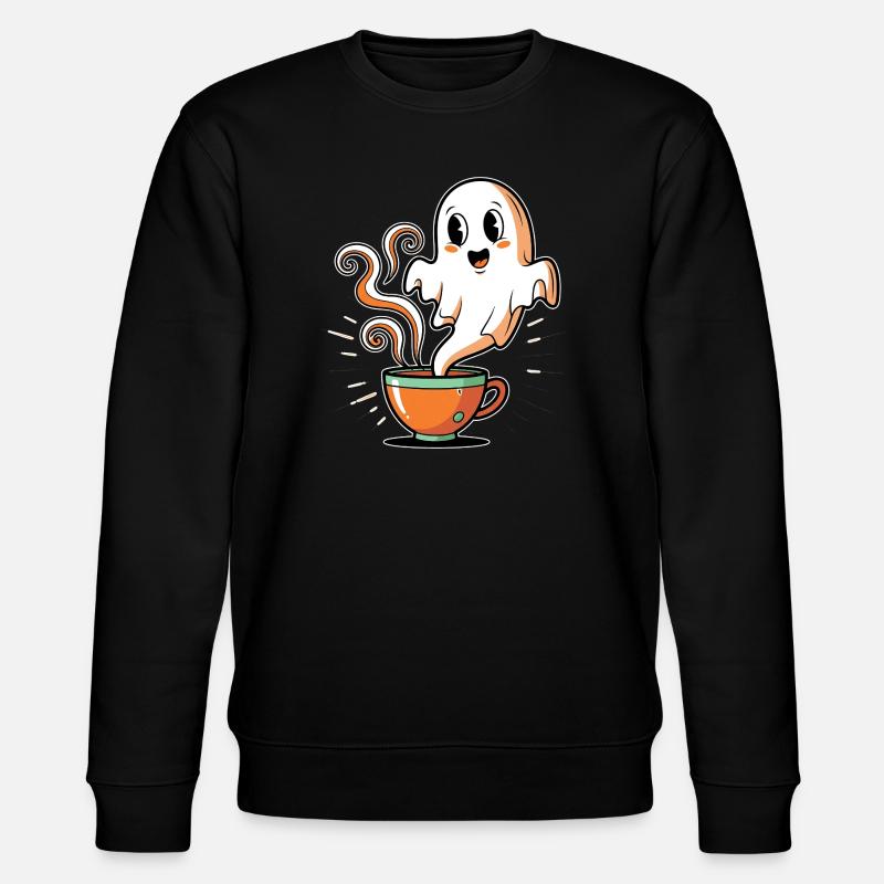 Kaffeegeist mit charmantem Gesicht - Stanley/Stella Unisex Bio-Sweatshirt CHANGER - Schwarz