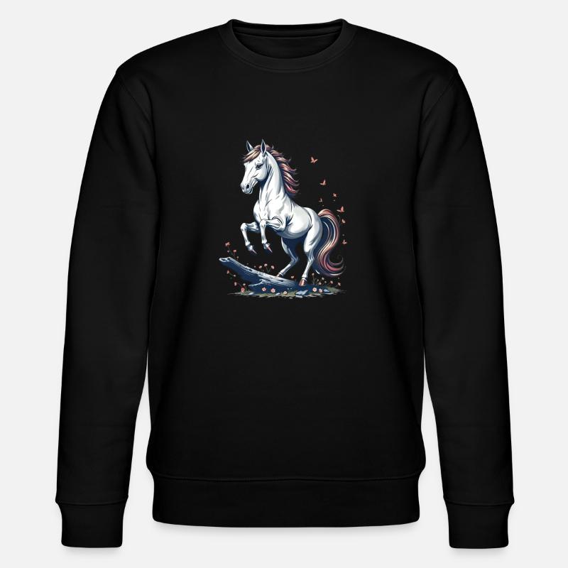 Cheval gris majestueux - Sweat bio CHANGER Stanley/Stella Unisexe - noir