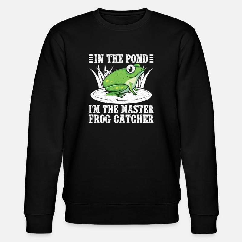 Master Frog Catcher Cartoon Design - Stanley/Stella CHANGER Unisex Organic Sweatshirt - black