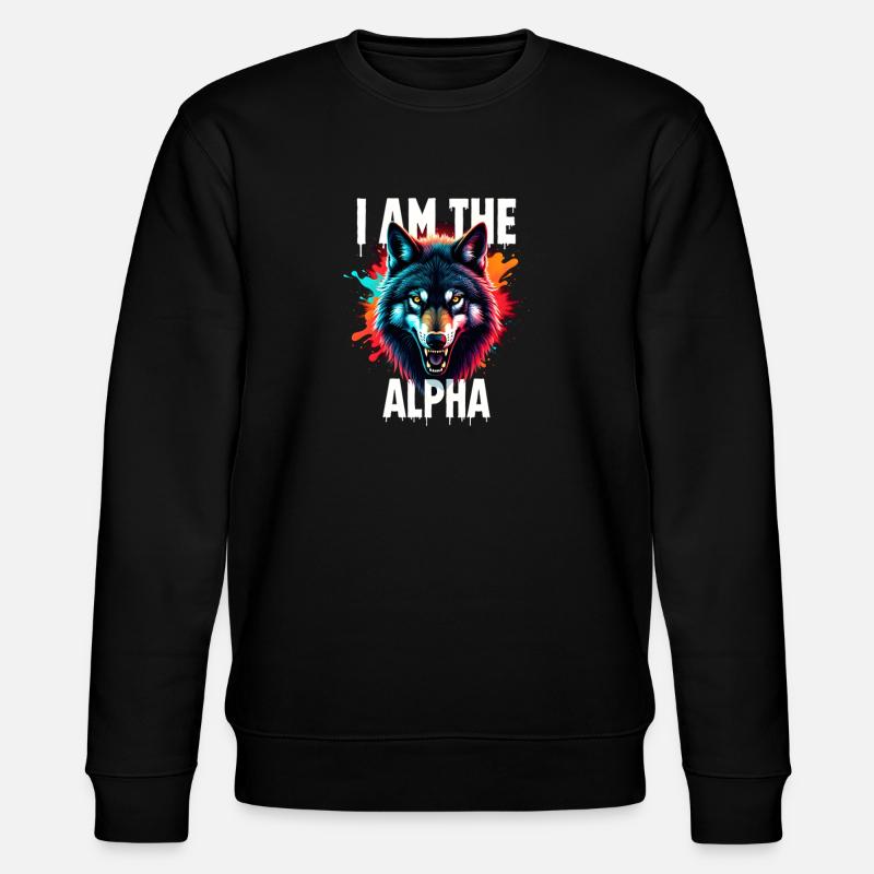 I am the Alpha Wolf - Stanley/Stella Unisex Bio-Sweatshirt CHANGER  - Schwarz