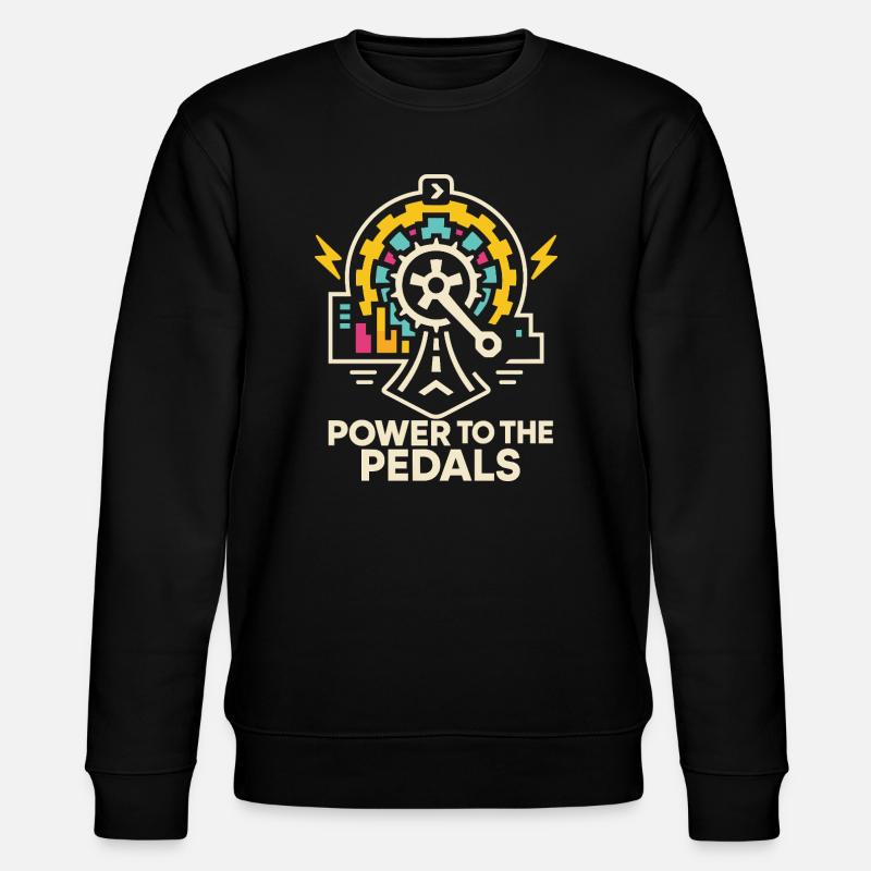 Futuristic bicycle design with lighting elements - Stanley/Stella CHANGER Unisex Organic Sweatshirt - black