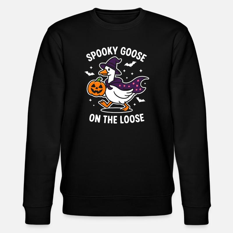 Spooky Goose Halloween Costume Design - Stanley/Stella CHANGER Unisex Organic Sweatshirt - black