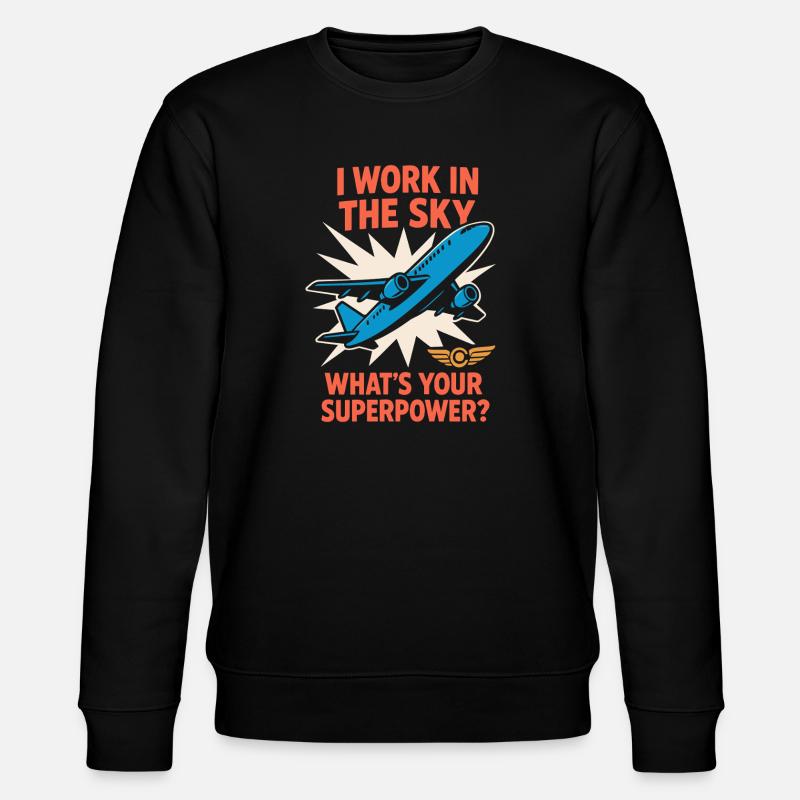 Flugbegleiter Kabinencrew Leben Luftfahrt - Stanley/Stella Unisex Bio-Sweatshirt CHANGER  - Schwarz