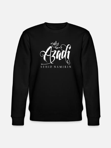 Kurdistan Kurdish calligraphy with flying dolphin - Stanley/Stella CHANGER Unisex Organic Sweatshirt - black