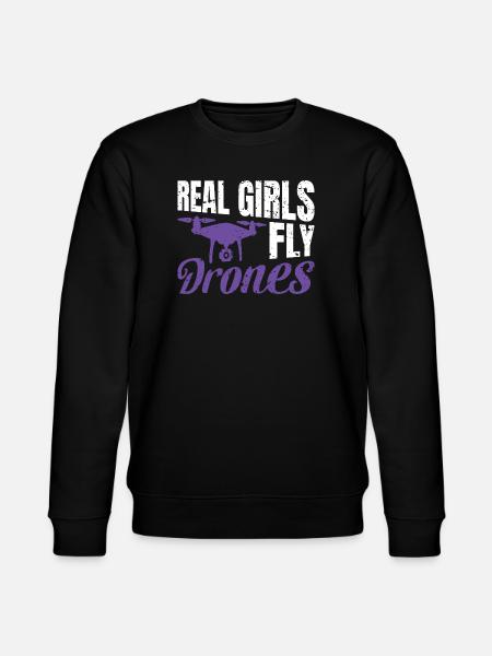 Real Girls fly Drones - Stanley/Stella CHANGER Unisex Organic Sweatshirt - black