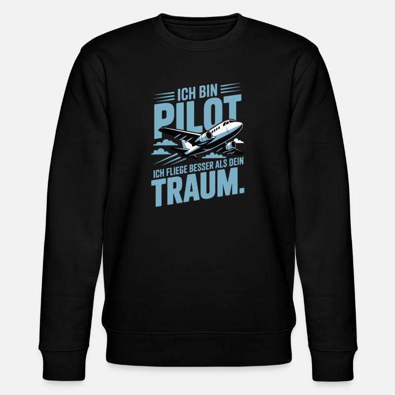 Pilot Gift Idea - Stanley/Stella CHANGER Unisex Organic Sweatshirt - black
