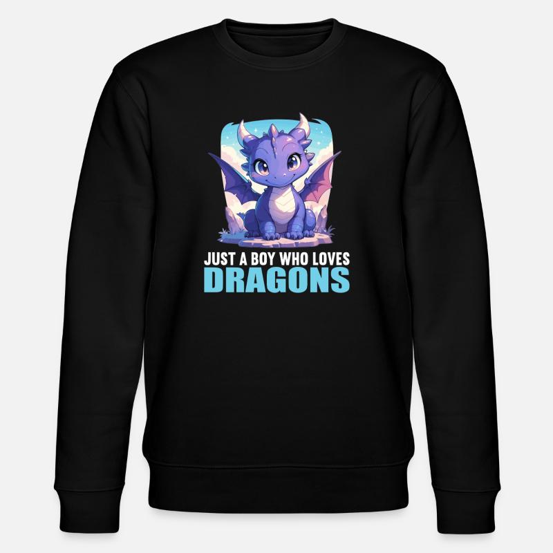 Drachen Drache - Stanley/Stella Unisex Bio-Sweatshirt CHANGER  - Schwarz