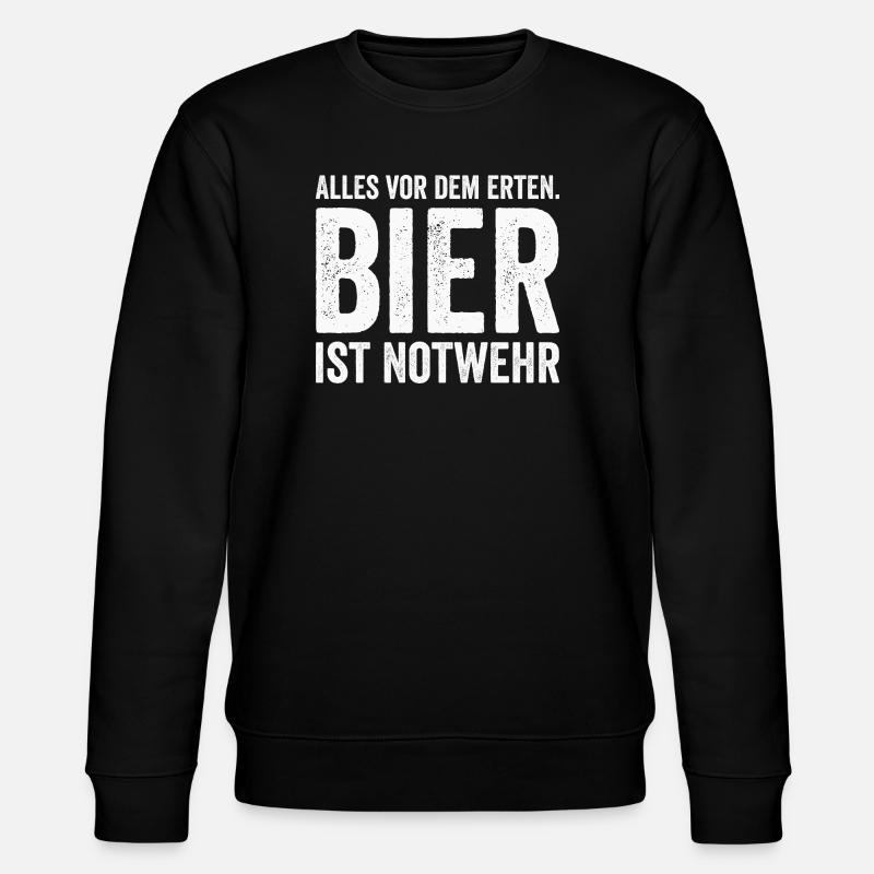 Bier ist Notwehr Spruch - Stanley/Stella Unisex Bio-Sweatshirt CHANGER - Schwarz