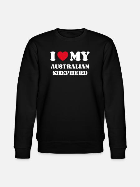 I Love my AUSTRALIAN SHEPHERD - Stanley/Stella CHANGER Unisex Organic Sweatshirt - black