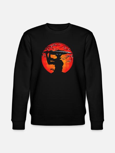 Dziewczyna samuraj i kwiaty wiśni - Ekologiczna bluza unisex Stanley/Stella CHANGER - czarny