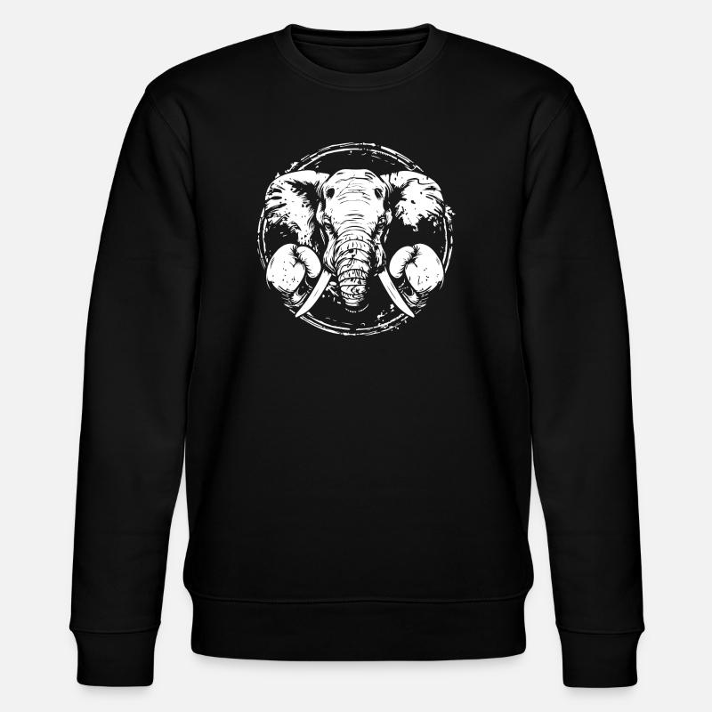 Elefant Boxer Boxen MMA - Stanley/Stella Unisex Bio-Sweatshirt CHANGER  - Schwarz