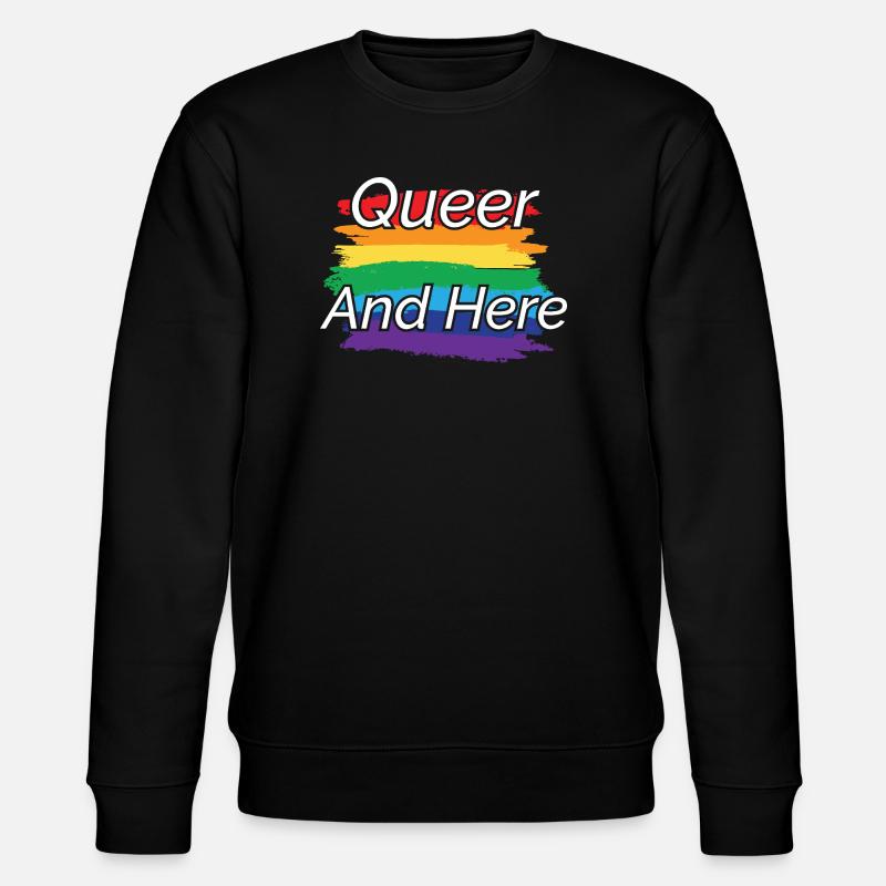 Queer Pride Rainbow Design - Stanley/Stella CHANGER Unisex Organic Sweatshirt - black