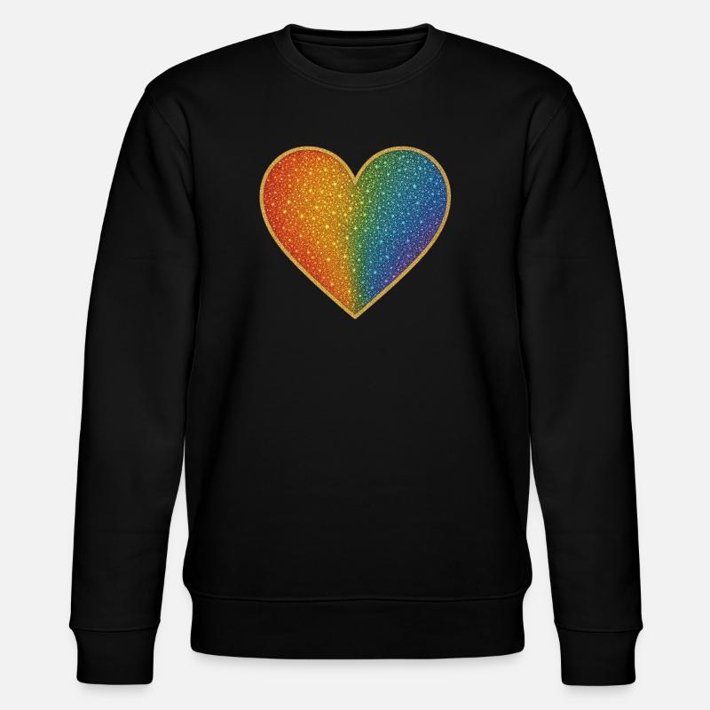 Conception de cœur arc-en-ciel étincelant - Sweat bio CHANGER Stanley/Stella Unisexe - noir