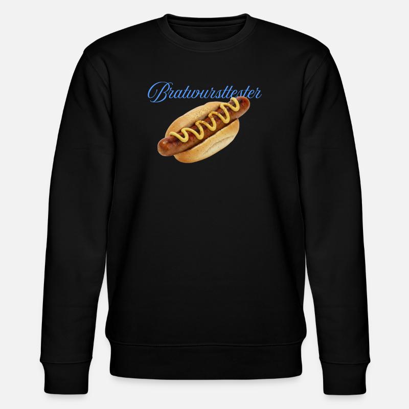 Deftiger Hotdog mit Senf - Stanley/Stella Unisex Bio-Sweatshirt CHANGER  - Schwarz