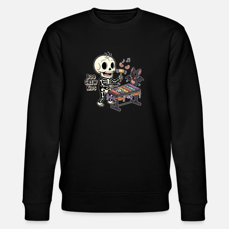 Skeleton with xylophone and bat - Stanley/Stella CHANGER Unisex Organic Sweatshirt - black
