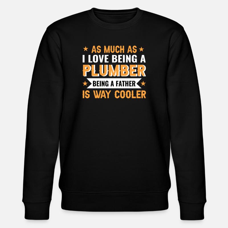 Humorvolles Papa-Plumber Design - Stanley/Stella Unisex Bio-Sweatshirt CHANGER  - Schwarz