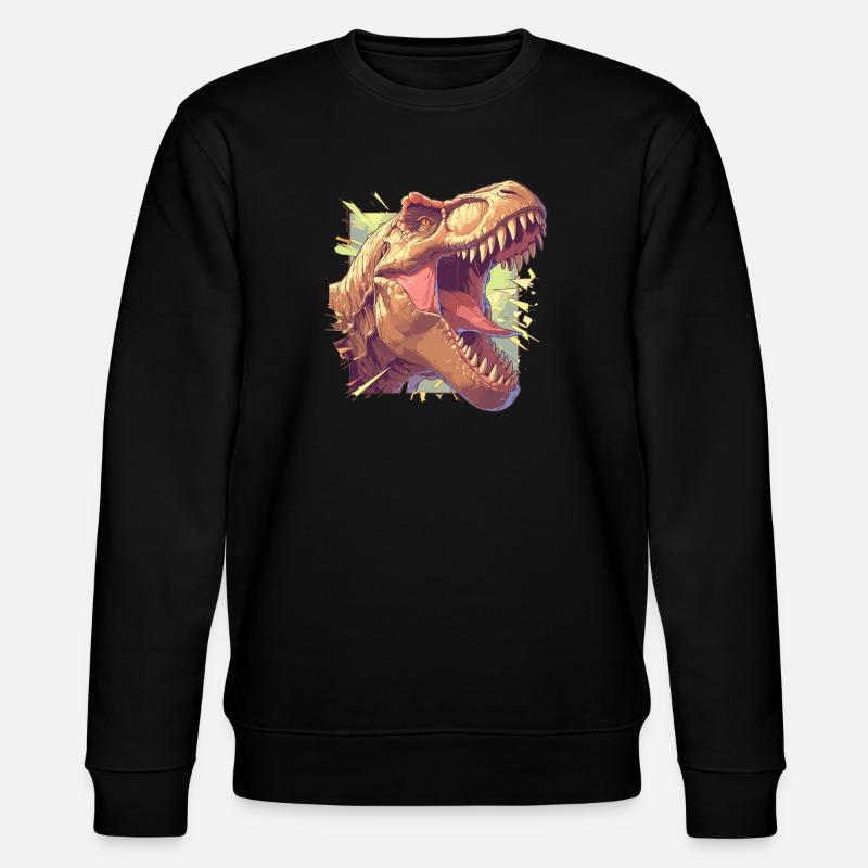 Dino Saurier Dinosaurier - Stanley/Stella Unisex Bio-Sweatshirt CHANGER  - Schwarz