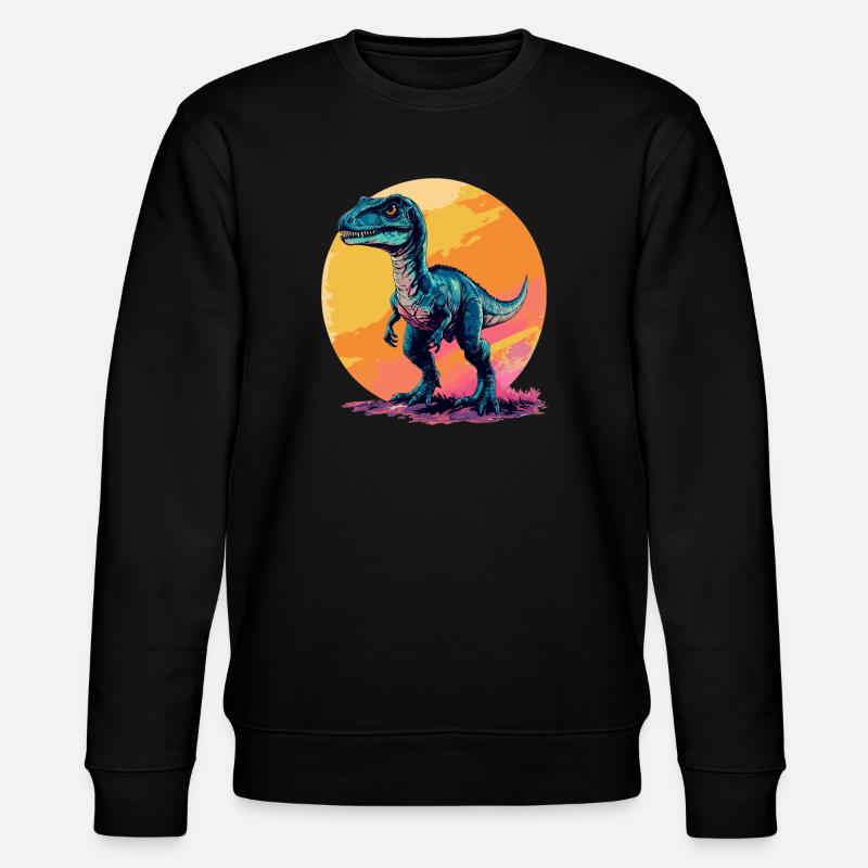 Dino Saurier Dinosaurier - Stanley/Stella Unisex Bio-Sweatshirt CHANGER  - Schwarz