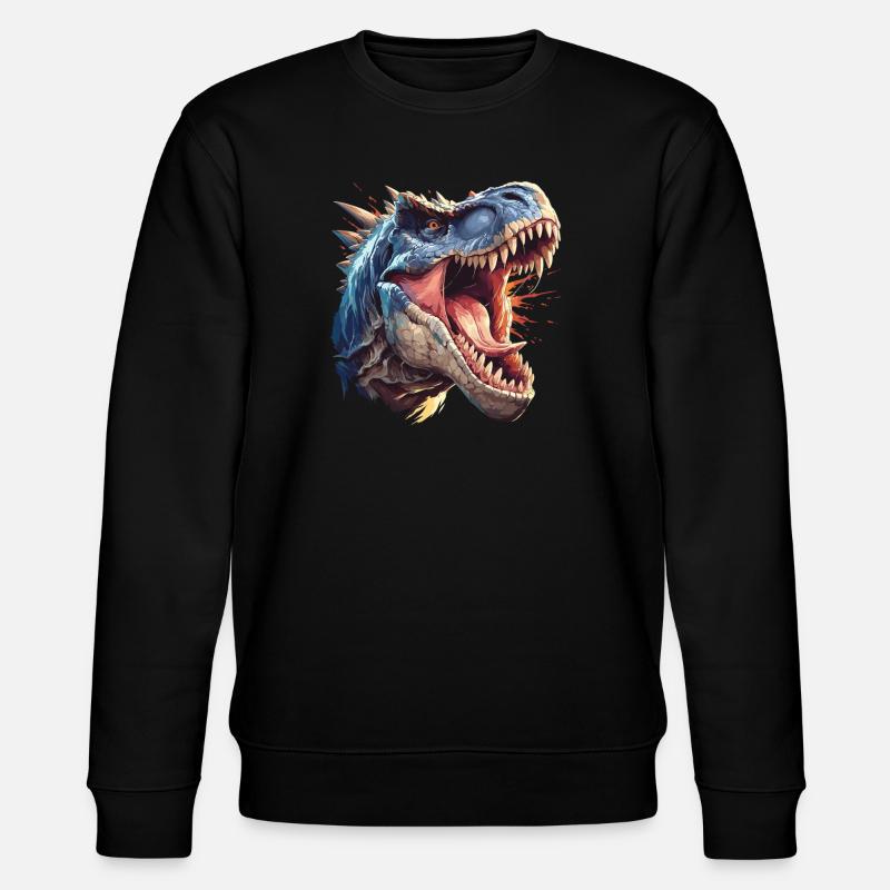 Dino Saurier Dinosaurier - Stanley/Stella Unisex Bio-Sweatshirt CHANGER - Schwarz