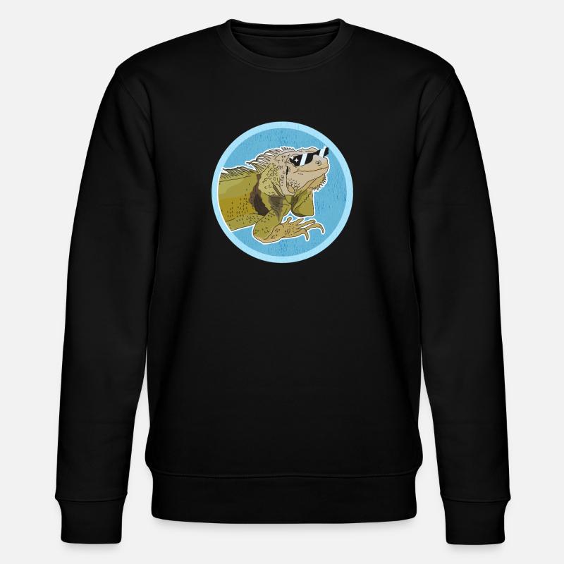 Leguan Eidechse Leguane Geschenke - Stanley/Stella Unisex Bio-Sweatshirt CHANGER  - Schwarz