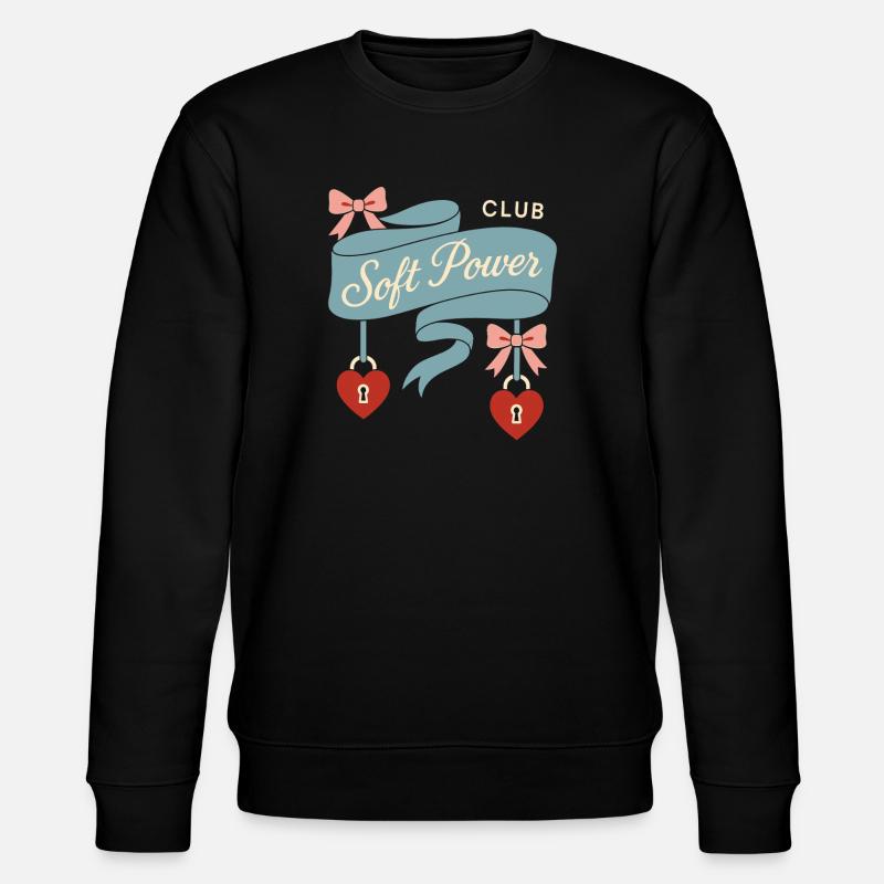 Coquette Ästhetik Schleifenmuster Girly Pastell - Stanley/Stella Unisex Bio-Sweatshirt CHANGER  - Schwarz