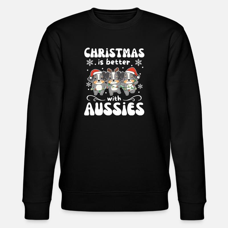 Christmas is better with Aussies - Stanley/Stella CHANGER Unisex Organic Sweatshirt - black