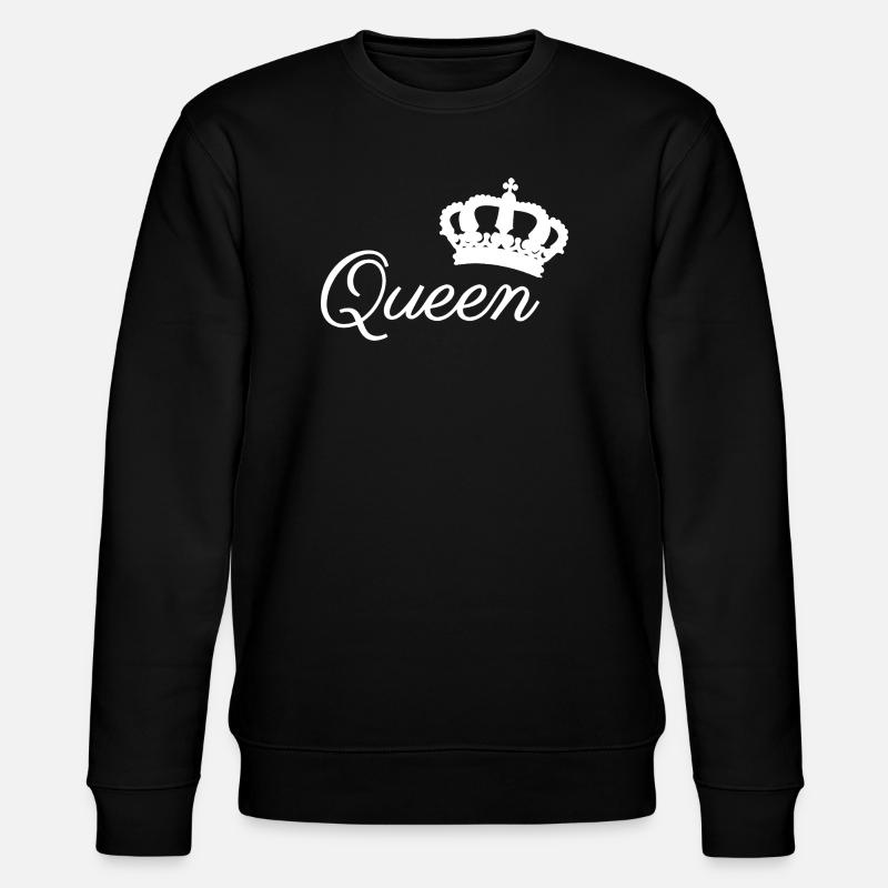 Elegantes Queen Crown Typografie-Design - Stanley/Stella Unisex Bio-Sweatshirt CHANGER  - Schwarz