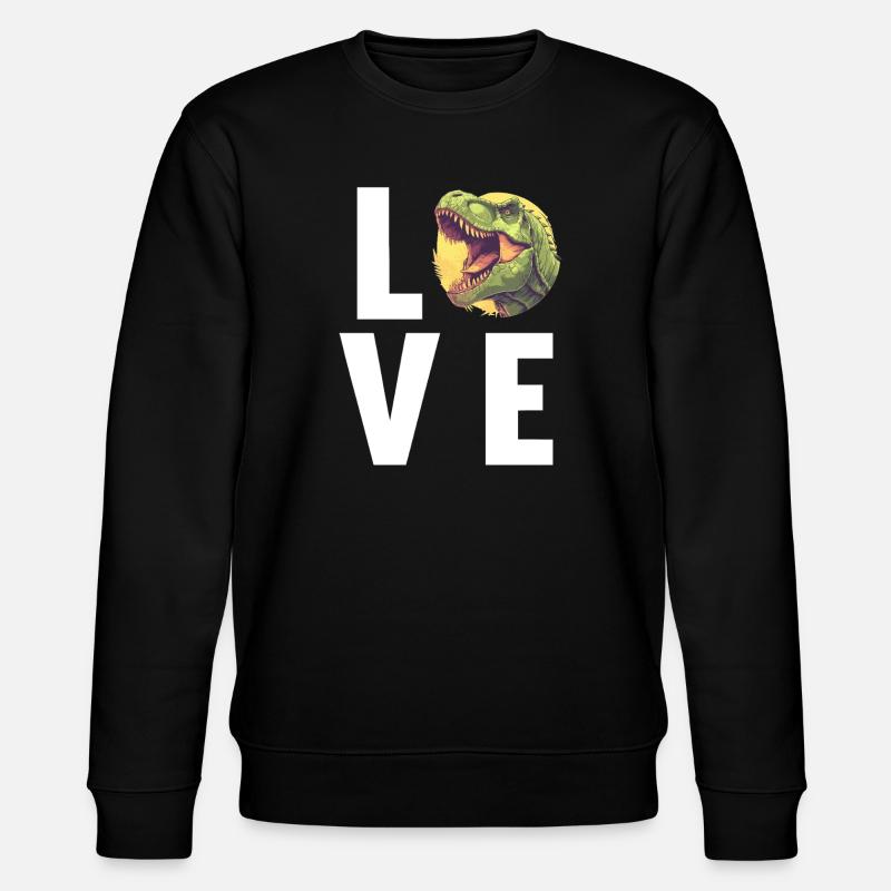 Dino Saurier Dinosaurier - Stanley/Stella Unisex Bio-Sweatshirt CHANGER - Schwarz