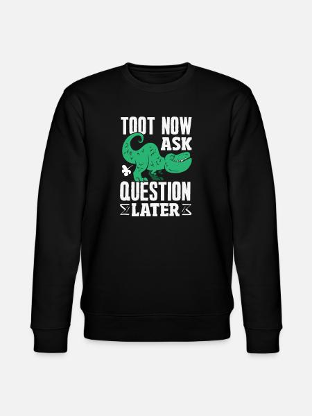 Public Fart Funny Inappropriate - Stanley/Stella CHANGER Unisex Organic Sweatshirt - black