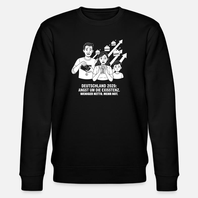 Angst um die Existenz - Stanley/Stella Unisex Bio-Sweatshirt CHANGER  - Schwarz