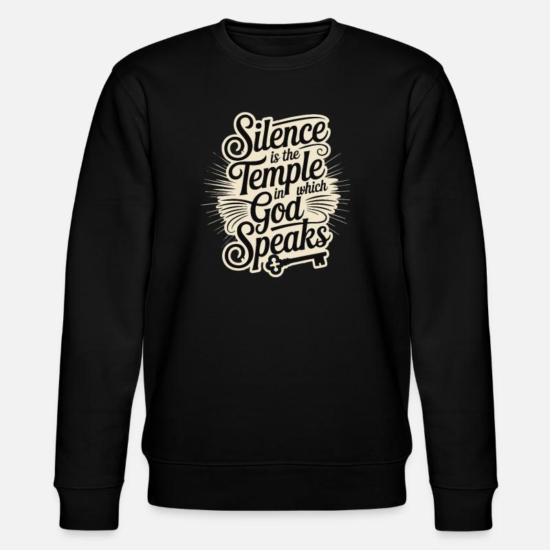 Silence – God Speaks Design - Stanley/Stella Unisex Bio-Sweatshirt CHANGER  - Schwarz