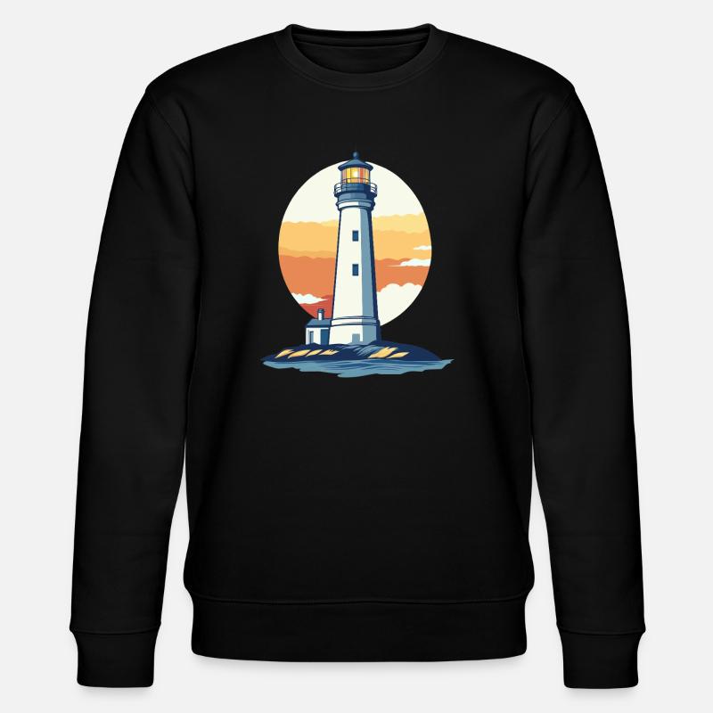 Lighthouse at sunset - Stanley/Stella CHANGER Unisex Organic Sweatshirt - black