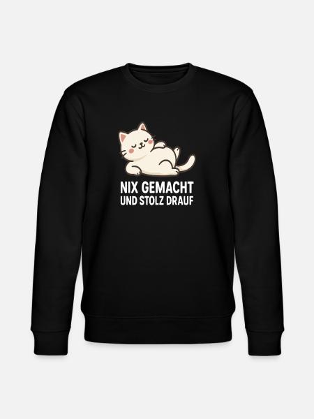 Cat motif with a confident saying - Stanley/Stella CHANGER Unisex Organic Sweatshirt - black