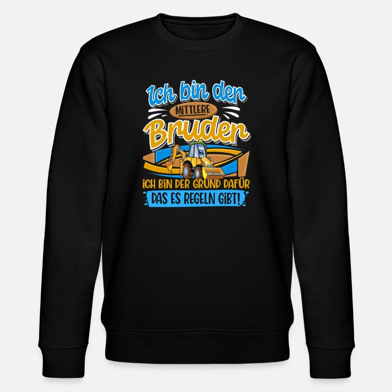 Bagger Mittlerer Bruder Geschwister - Stanley/Stella Unisex Bio-Sweatshirt CHANGER  - Schwarz